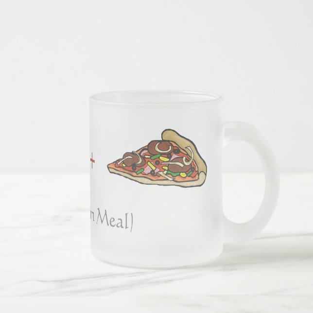 Pizza-Scheibe - italienische Mahlzeit-lustige Mattglastasse (Rechts)