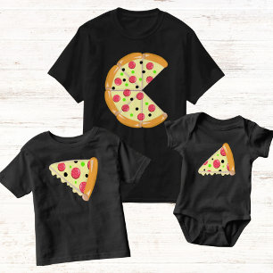 Pizza-Scheibe Vatertag Baby Schwarz T-Shirt
