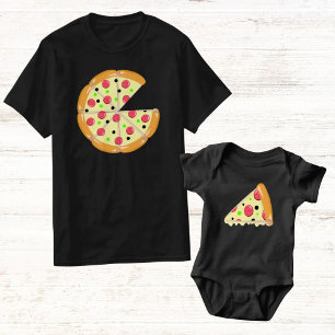 Pizza-Scheibe Vatertag Schwarz Baby Strampler