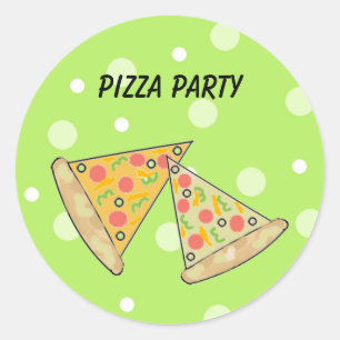 Pizza Scheiben Pizza Party Runder Aufkleber
