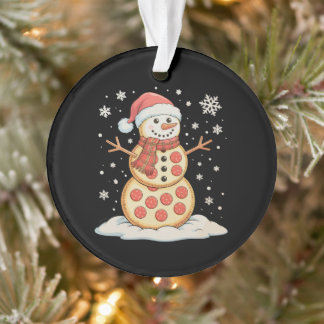 Pizza Schneemann Santa Hut Weihnachten Xmas Urlaub Ornament