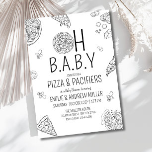 Pizza & Schnullers Baby Showeinladung, Pizza Party Einladung