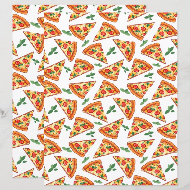 Pizza-Schrappbuch-Papier (Vorne/Hinten)