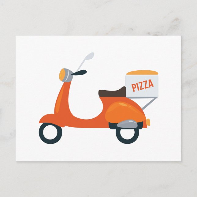 Pizza Scooter Postkarte (Vorderseite)