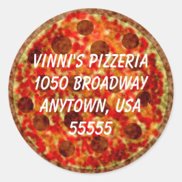 Pizza Shaped Return Address Label Runder Aufkleber