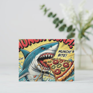 Pizza Shark Munch Munch Postkarte