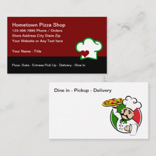 Pizza Shop Italienisches Restaurant Visitenkarte