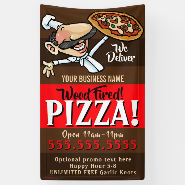 Pizza Shop Italienisches Werbebanner individuell a Banner (Vertikal)