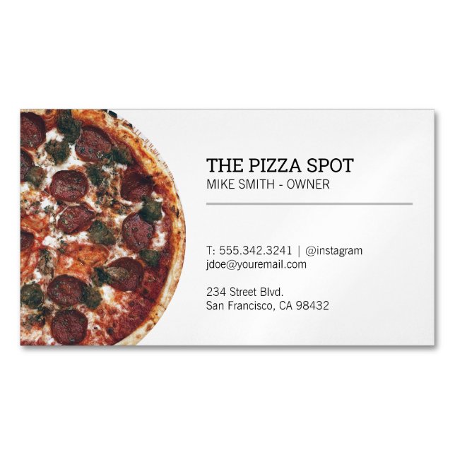 Pizza Shop Magnetische Visitenkarte (Vorderseite)