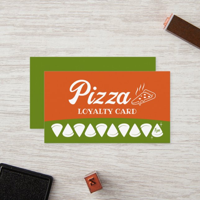 Pizza Shop Pasta Restaurant Loyalty Punch Treuekarte (Vorderseite/Rückseite Beispiel)