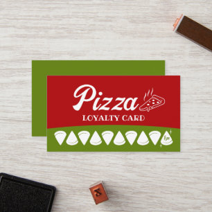 Pizza Shop Pasta Restaurant Rote und grüne Loyalit Treuekarte