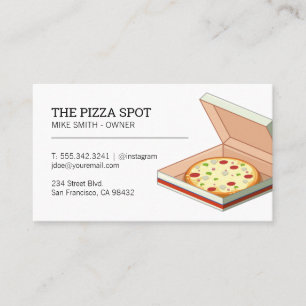 Pizza Shop Pizza Box Visitenkarte