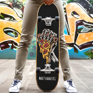 Pizza Skeleton Hand Individuelle Name Skateboard