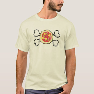 Pizza Skull und Crossbones T-Shirt