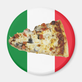 Pizza Slice auf den Farben der italienischen Flagg Magnet