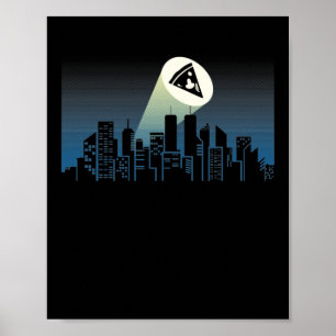 Pizza Slice Beam Over Skyline Feinschmecker Poster