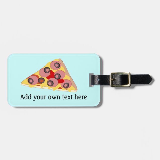 Pizza Slice-Grafik anpassen Gepäckanhänger (Vorderseite horizontal)