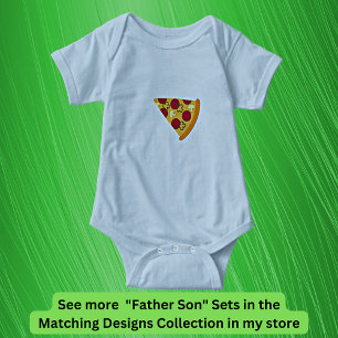 Pizza Slice, Matching Pater Son, Vater Boy Baby Strampler