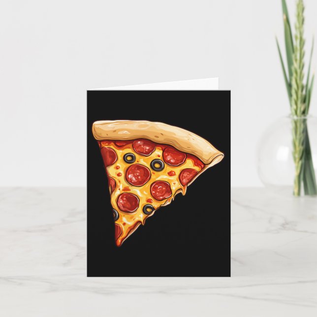 Pizza Slice Minimalistisch Karte (Vorderseite)