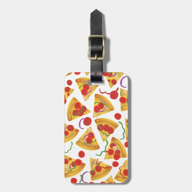 Pizza Slice Pattern Gepäckanhänger (Vorderseite vertikal)