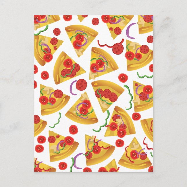 Pizza Slice Pattern Postkarte (Vorderseite)