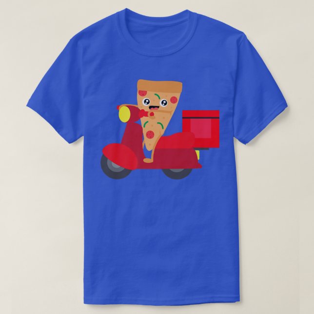 Pizza Slice Scooter Pizza Deliveryman Geschenk  T-Shirt (Design vorne)
