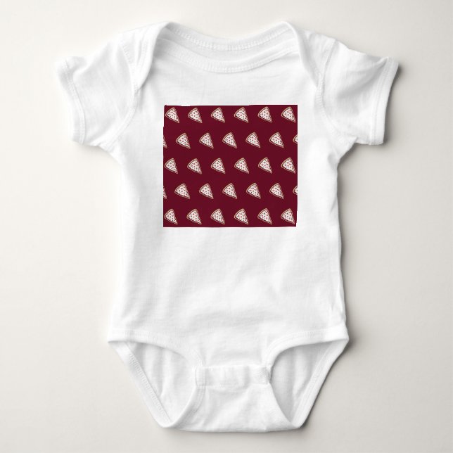 Pizza Slices Baby Bodysuit (Tomatenrot) Strampler (Vorderseite)
