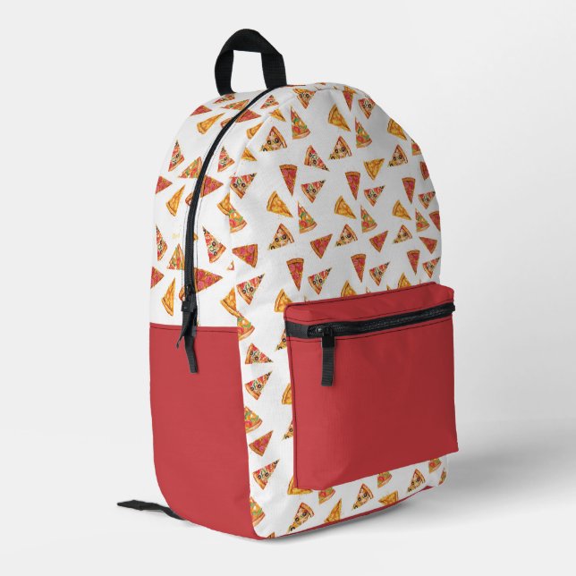 Pizza Slices Bedruckter Rucksack (Rückseitige Ecke links)