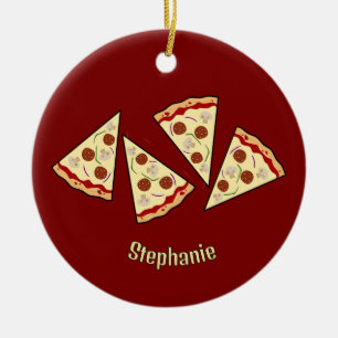 Pizza Slices Design Keramik Ornament