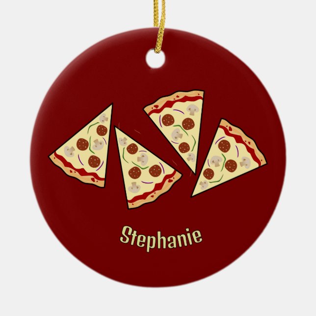 Pizza Slices Design Keramik Ornament (Vorne)