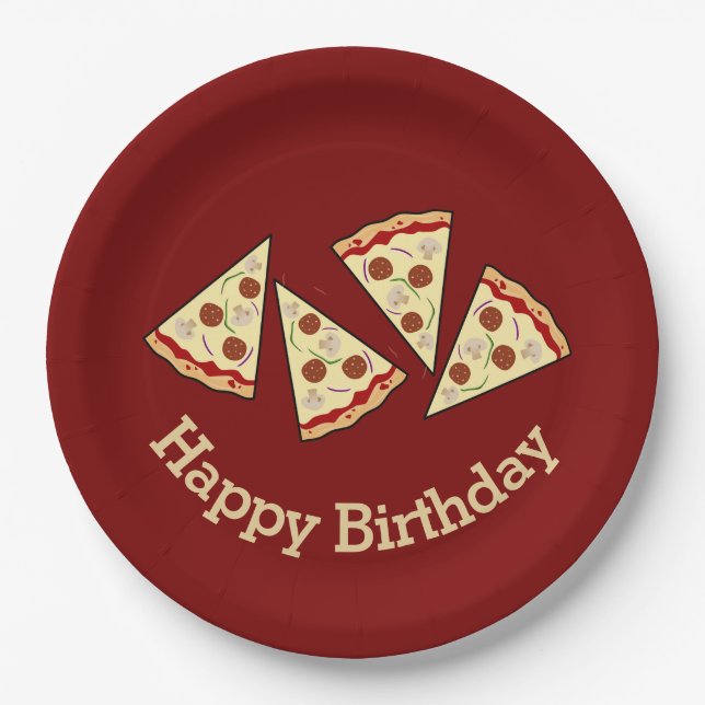Pizza Slices Design Paper Party Plate Pappteller (Vorderseite)