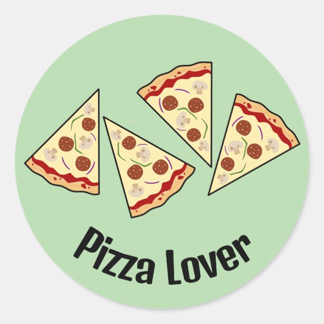 Pizza Slices Design Runder Aufkleber (Vorderseite)