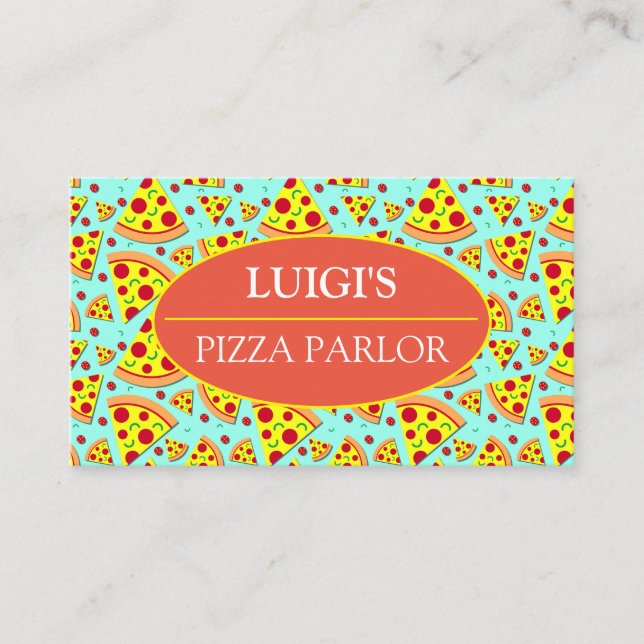 Pizza Slices Graphic Pizza Parlor Beruflich Visitenkarte (Vorderseite)