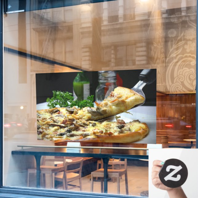 Pizza Slices Italian Cuisine Pizza Shop Business Fensteraufkleber (Café-Fenster)