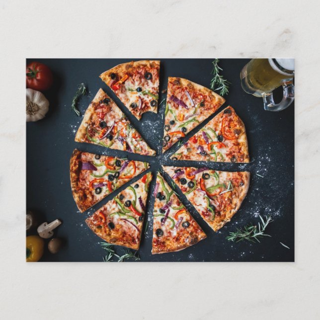 Pizza Slices Italienne Carte postale (Devant)