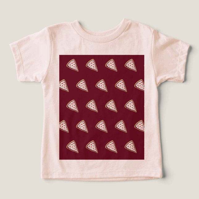 Pizza Slices Kleinkind's T - Shirt (Tomato Red) (Design Vorderseite)