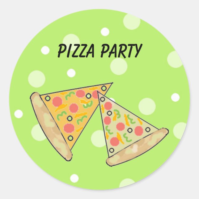 Pizza Slices Pizza Party Runder Aufkleber (Vorderseite)