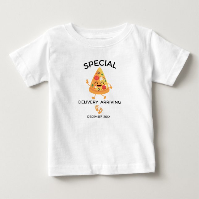 Pizza Sonderlieferung Anreise Kindergeschenk Baby T-shirt (Vorderseite)