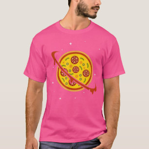 Pizza Space Funny Saturn Planet Food Lover Spaß F T-Shirt