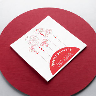 Pizza-Speziallieferung Baby-Party Serviette