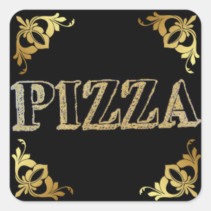 Pizza Square Sticker