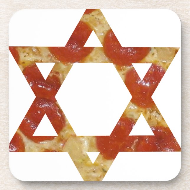 pizza star of david getränkeuntersetzer (Vorderseite)