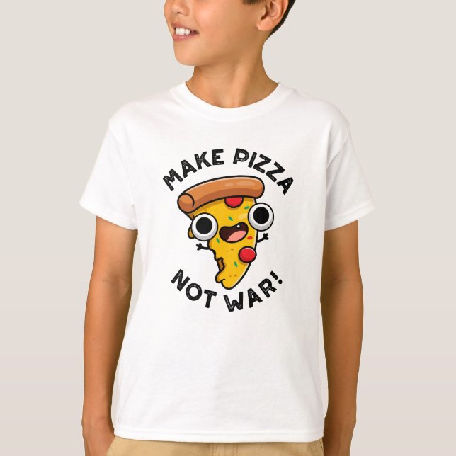 Pizza statt War Funny Peace Pub T-Shirt (Vorderseite)