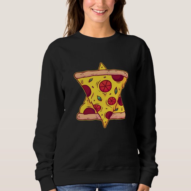 Pizza-Stücke Pentagramm   Sweatshirt (Vorderseite)
