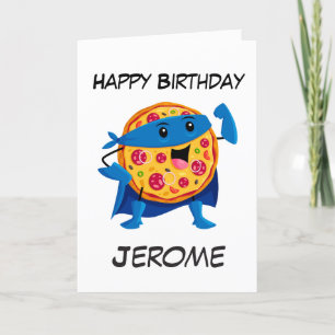 Pizza superhero enfants superhéros cartes d'annive