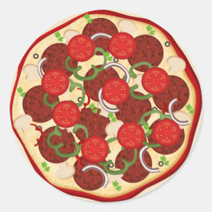 Pizza Supreme Runder Aufkleber