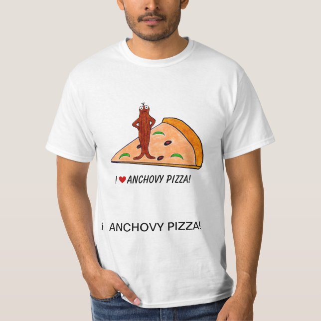 Pizza-T - Shirt der Sardellen-I <3 (Vorderseite)