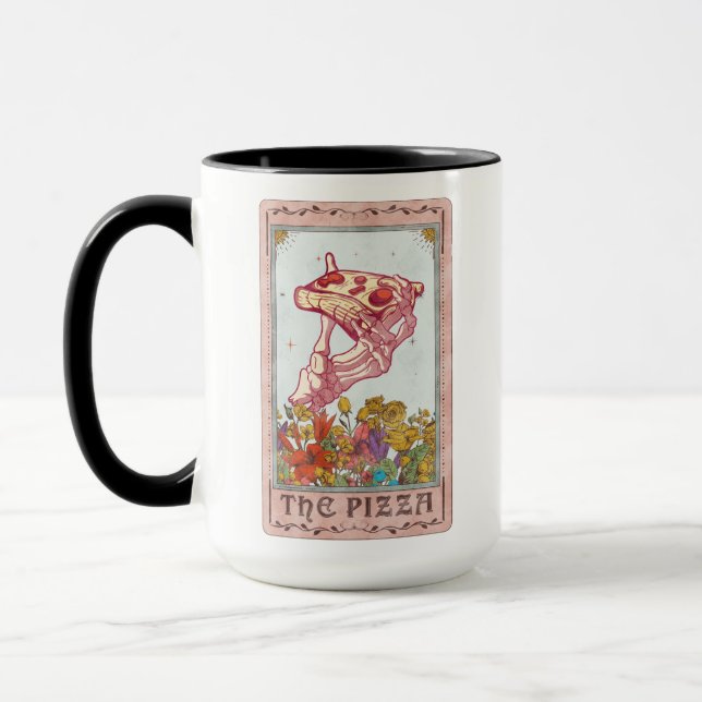 Pizza Tarot Card Funny Tarot Skelett Tasse (Links)