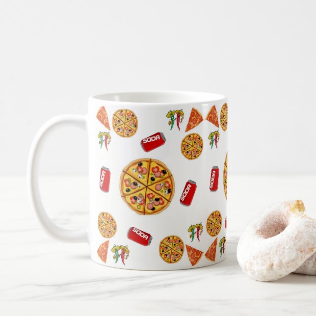 Pizza-Tasse Kaffeetasse (Mit Donut)
