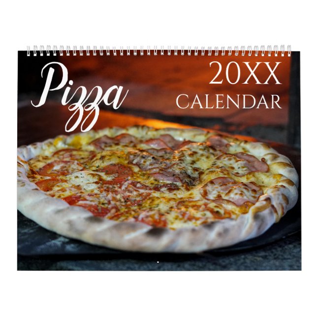 Pizza thème 2025 Wall Calendrier cadeau (Protection)